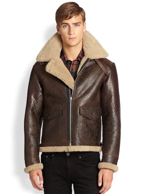 Burberry shearling jacket men's